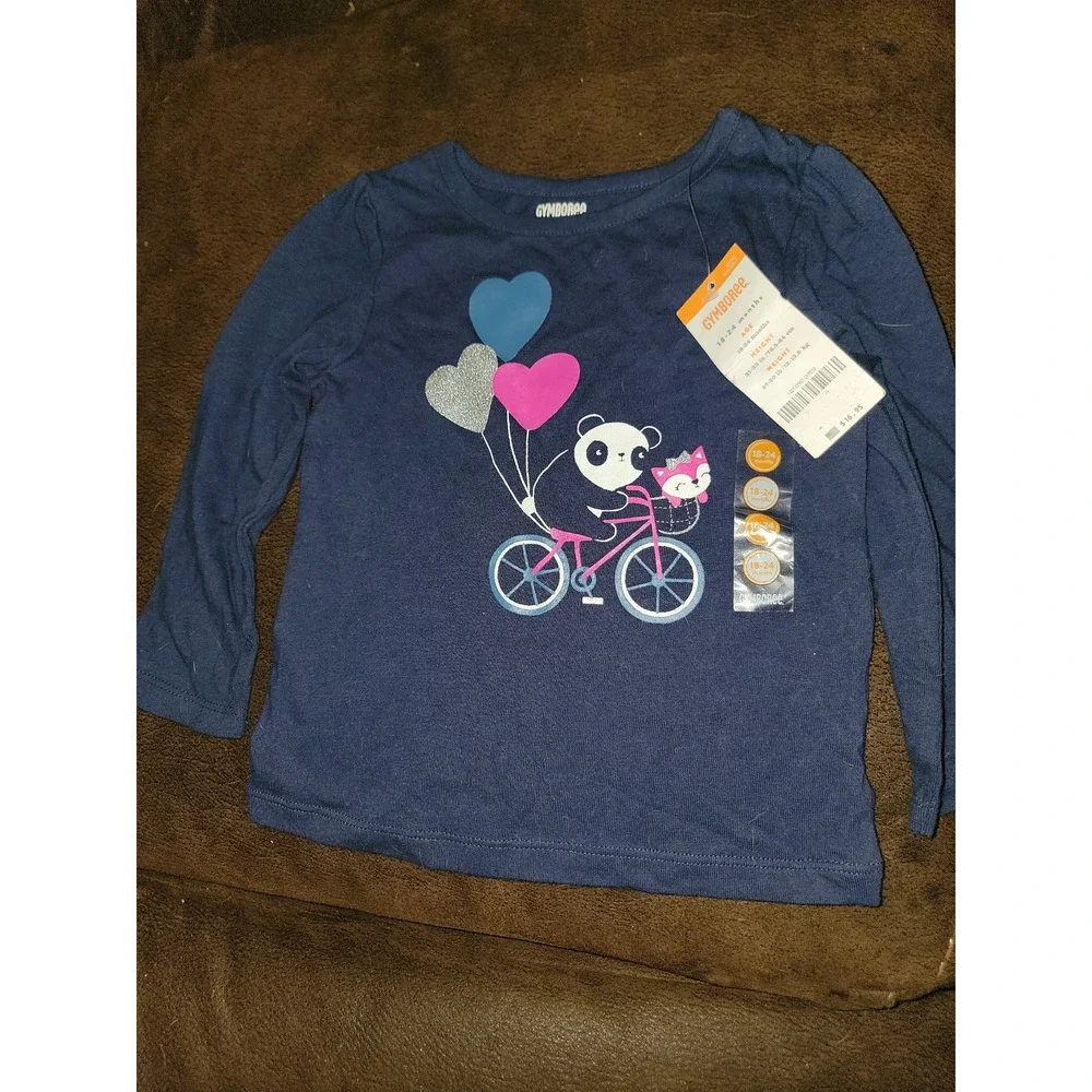 Gymboree panda fox bike balloon top size 12 18‎ months nwt